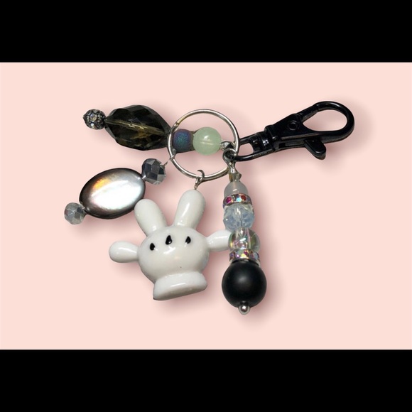 🐭💕 cut white glove purse bling - keychain black and white - Picture 5 of 11